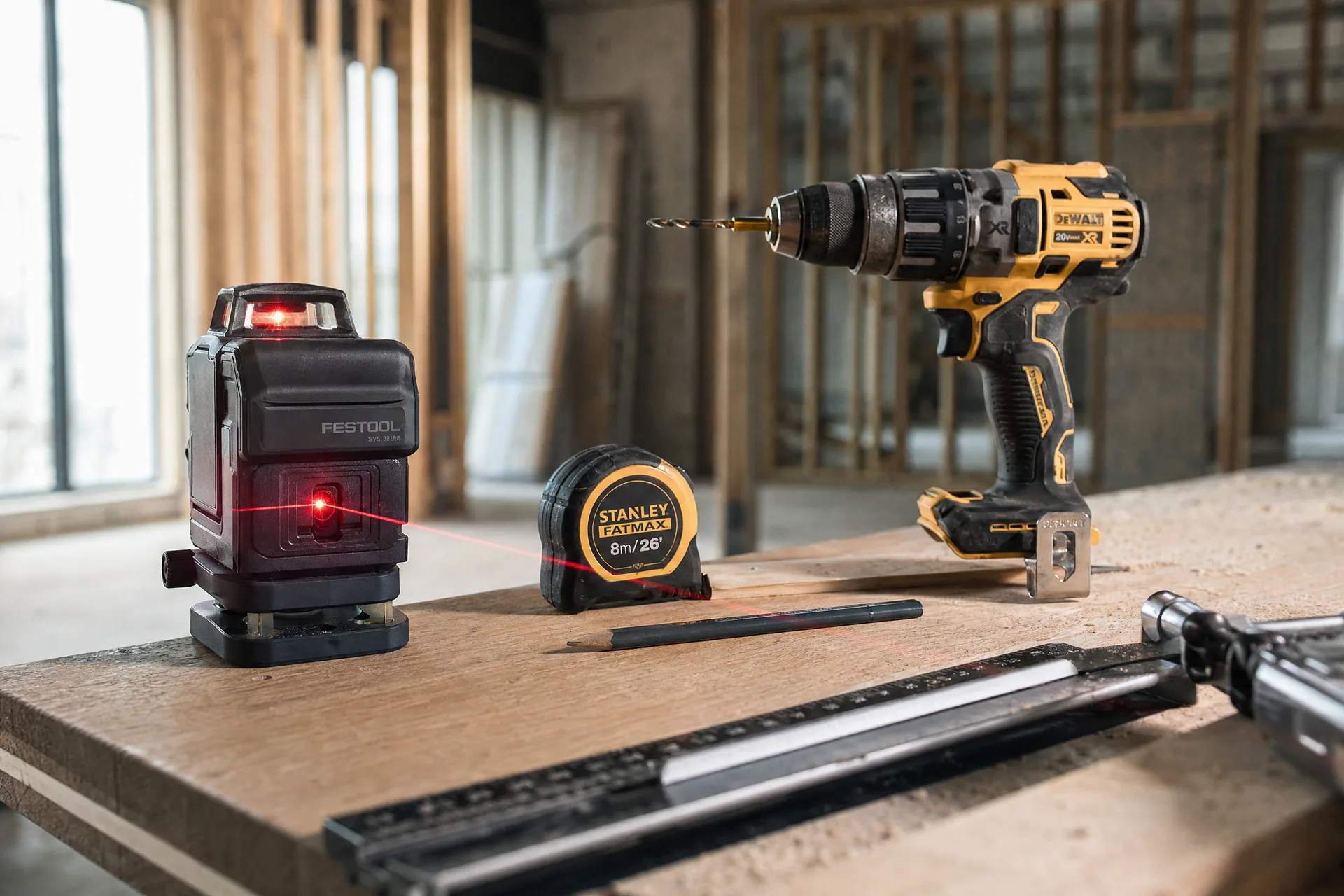 Sorin Nicola al lavoro in cantiere a Modena — strumenti professionali di precisione